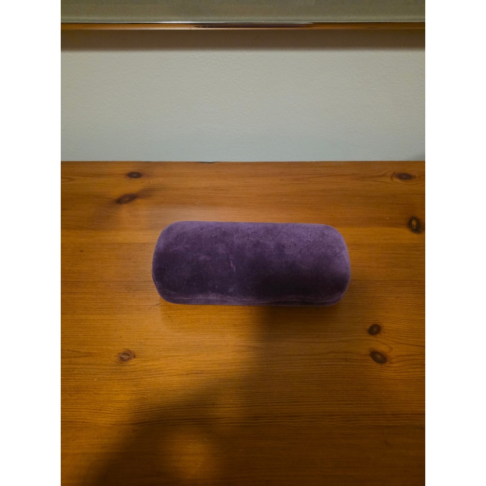 Gucci Purple Velvet Hard Shell Eyeglass Case Yellow Satin Lining Designer Case